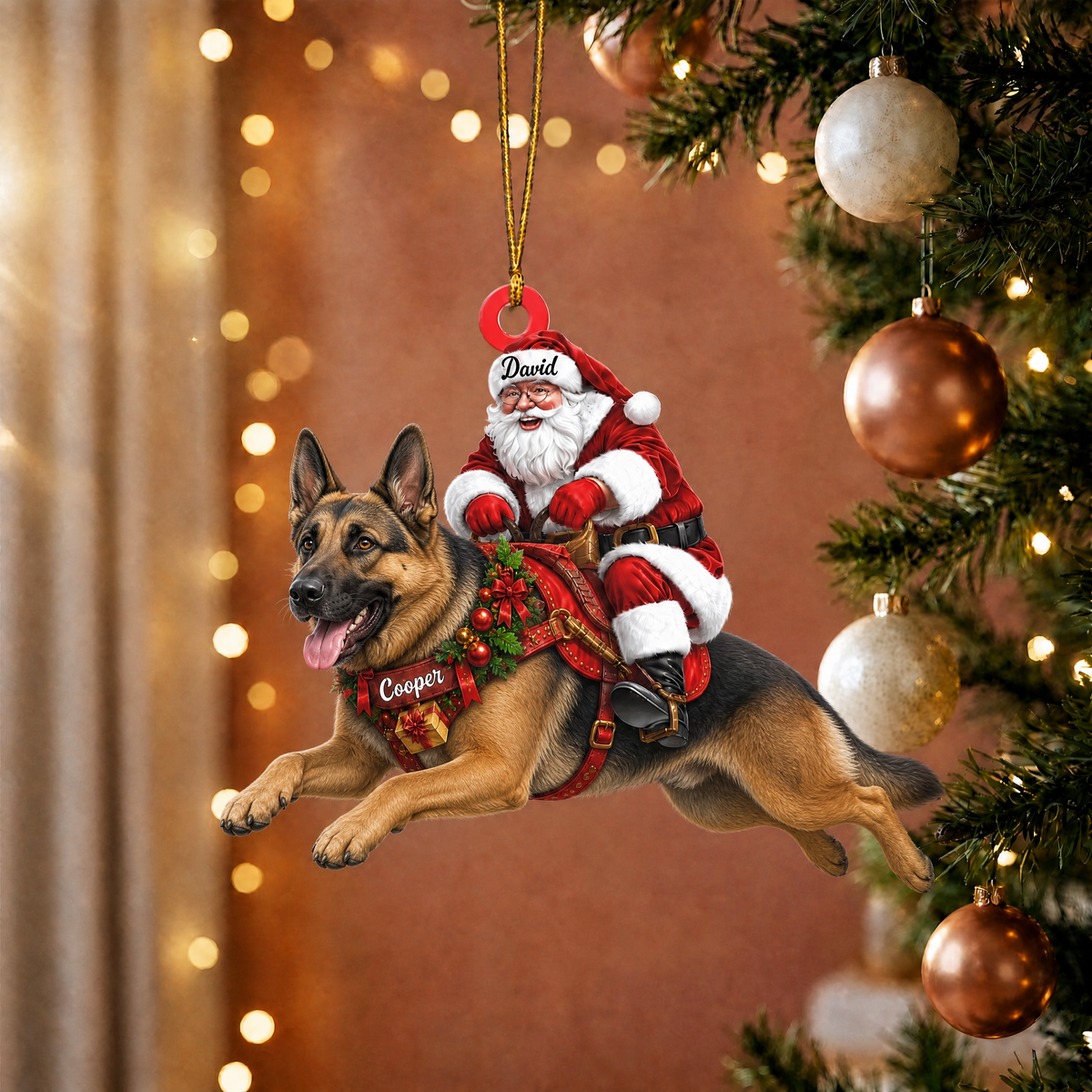 Santa & His Loyal Ride Ornament