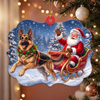 Custom Pet Ornament – Santa's Sleigh, Dual Name Personalization