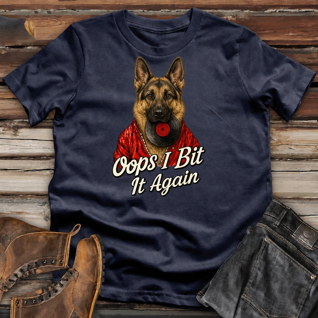 Dog "Oops I Bit It Again" Funny T-Shirt