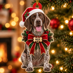 Personalized Dog Christmas Ornament – Custom Pet Name Holiday Bow Ornament