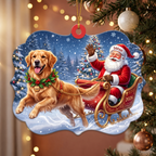 Custom Pet Ornament – Santa's Sleigh, Dual Name Personalization