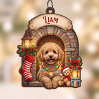 Wood Dog Ornament – Personalized, Fireplace & Stocking