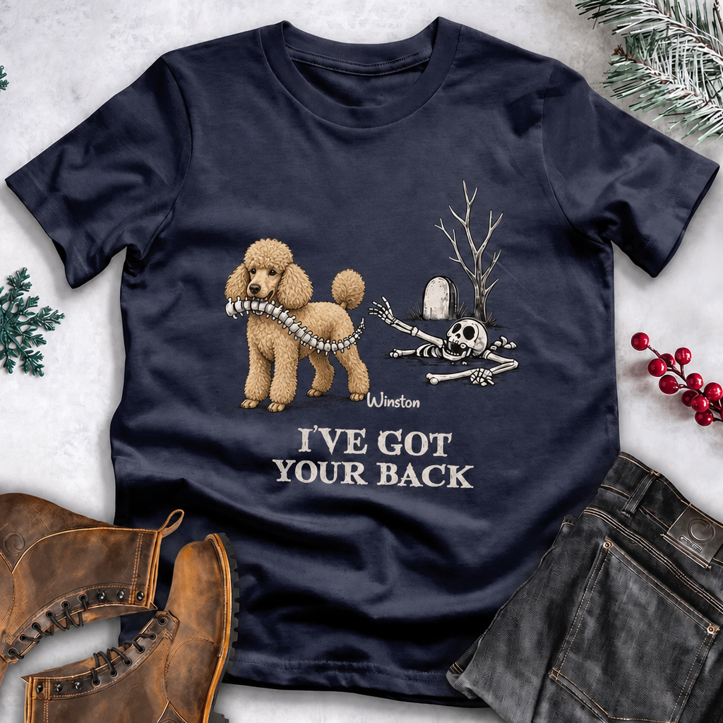 Funny Dog Halloween Shirt – Skeleton Spine Joke, Custom Name