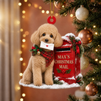 Personalized Dog Christmas Ornament – Custom Pet Name Christmas Mailbox Ornament