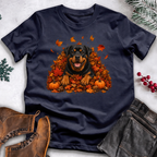 Fall Season Dog T-Shirt – Leaves & Pumpkins