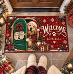 Personalized Dog Doormat – Santa's Paw-sistant, Custom Name