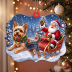 Custom Pet Ornament – Santa's Sleigh, Dual Name Personalization
