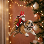Black Santa's Dog Express Custom Name Ornament