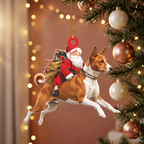 Santa's Dog Express Custom Name Ornament