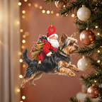 Santa's Dog Express Custom Name Ornament