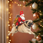 Santa's Dog Express Custom Name Ornament