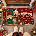 Personalized Dog Doormat – Santa's Paw-sistant, Custom Name