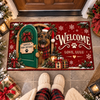 Personalized Dog Doormat – Santa's Paw-sistant, Custom Name