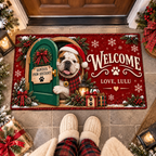 Personalized Dog Doormat – Santa's Paw-sistant, Custom Name