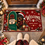 Personalized Dog Doormat – Santa's Paw-sistant, Custom Name