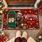 Personalized Dog Doormat – Santa's Paw-sistant, Custom Name