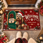 Personalized Dog Doormat – Santa's Paw-sistant, Custom Name