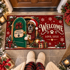 Personalized Dog Doormat – Santa's Paw-sistant, Custom Name