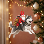 Santa's Dog Express Custom Name Ornament