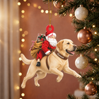 Santa's Dog Express Custom Name Ornament