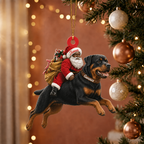 Black Santa's Dog Express Custom Name Ornament