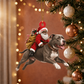 Black Santa's Dog Express Custom Name Ornament