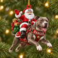 Flying High With Santa – Custom Name Dog Ornament