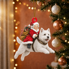 Dog & Mrs. Claus Ornament – Personalized Name