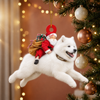 Santa's Dog Express Custom Name Ornament