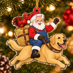 Farmhouse Santa Custom Name Dog Ornament