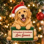 Gift From the Dog Custom Name Ornament