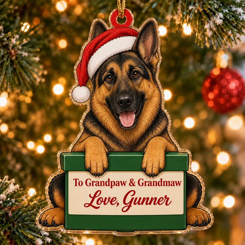 Gift From the Dog Custom Name Ornament