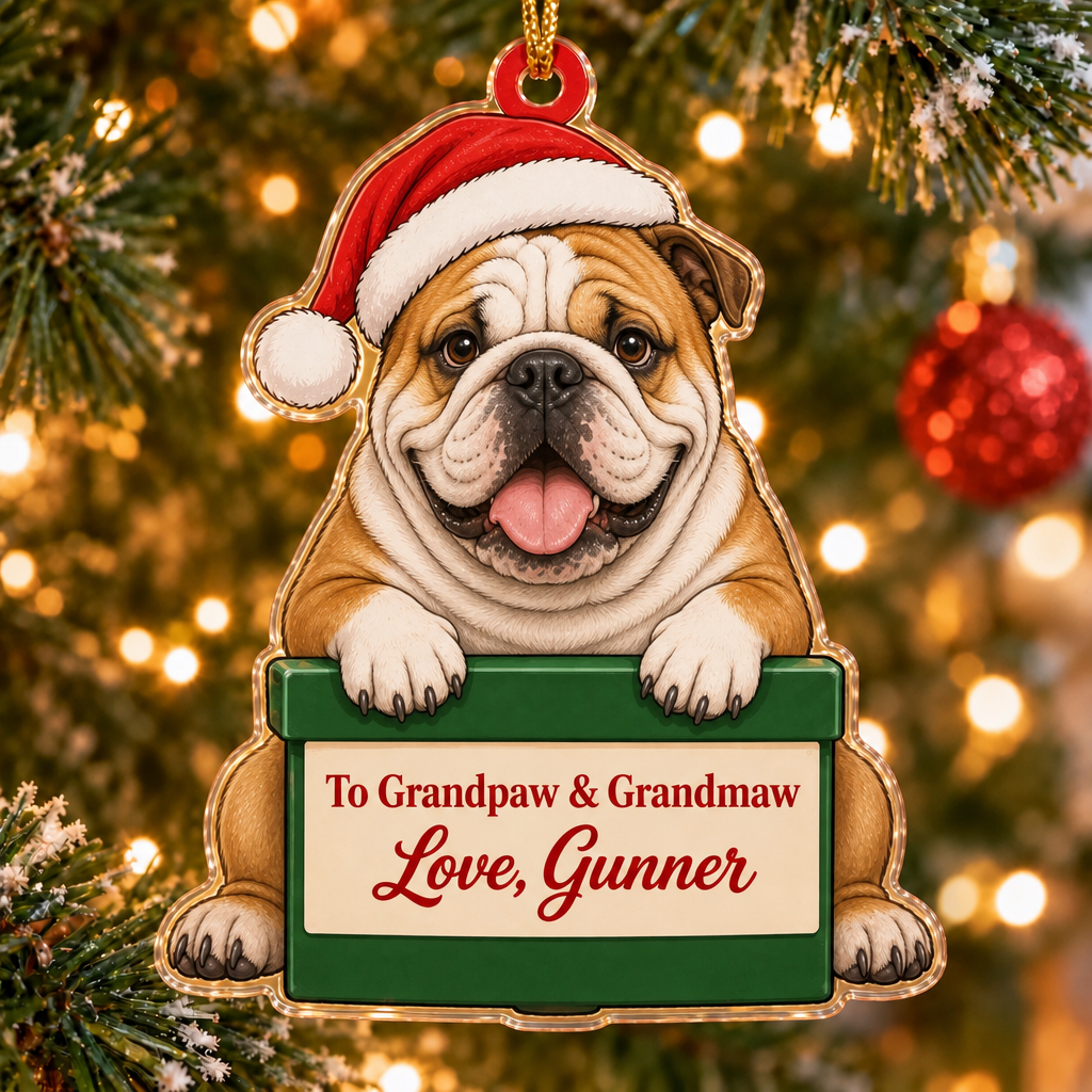 Gift From the Dog Custom Name Ornament