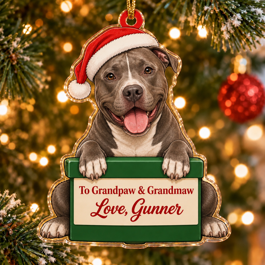 Gift From the Dog Custom Name Ornament