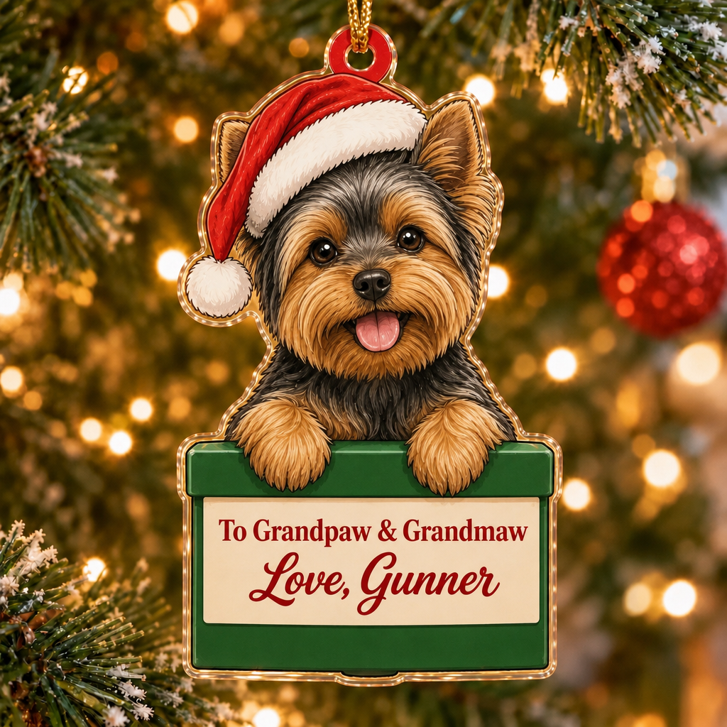 Gift From the Dog Custom Name Ornament
