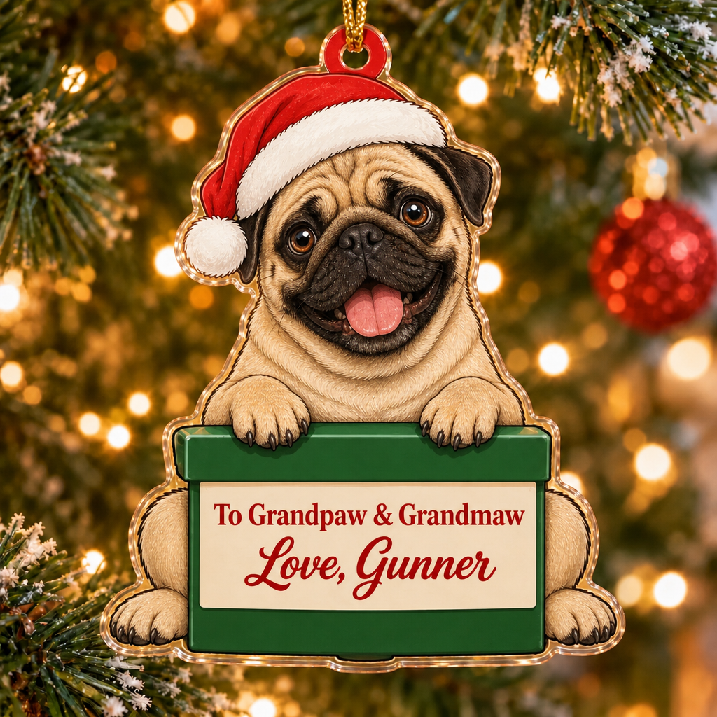 Gift From the Dog Custom Name Ornament