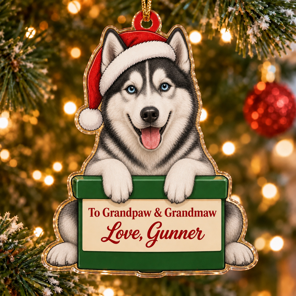 Gift From the Dog Custom Name Ornament