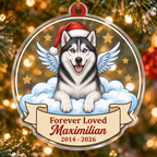 Angel Dog Memorial Custom Name Ornament