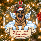 Angel Dog Memorial Custom Name Ornament