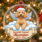 Angel Dog Memorial Custom Name Ornament