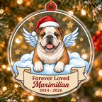 Angel Dog Memorial Custom Name Ornament