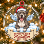 Angel Dog Memorial Custom Name Ornament