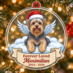 Angel Dog Memorial Custom Name Ornament