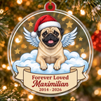Angel Dog Memorial Custom Name Ornament
