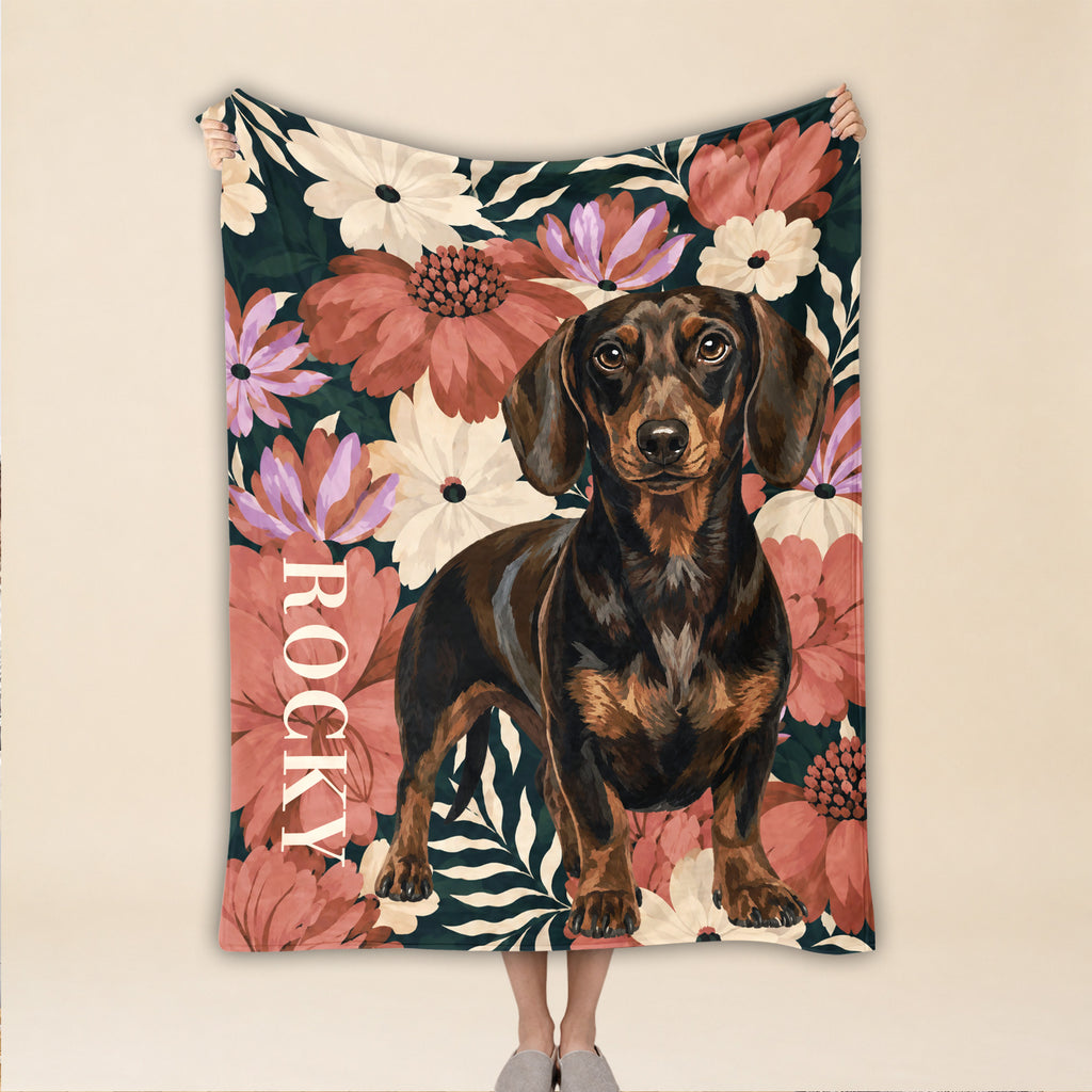 Personalized Dog Blanket – Custom Name & Pet Portrait