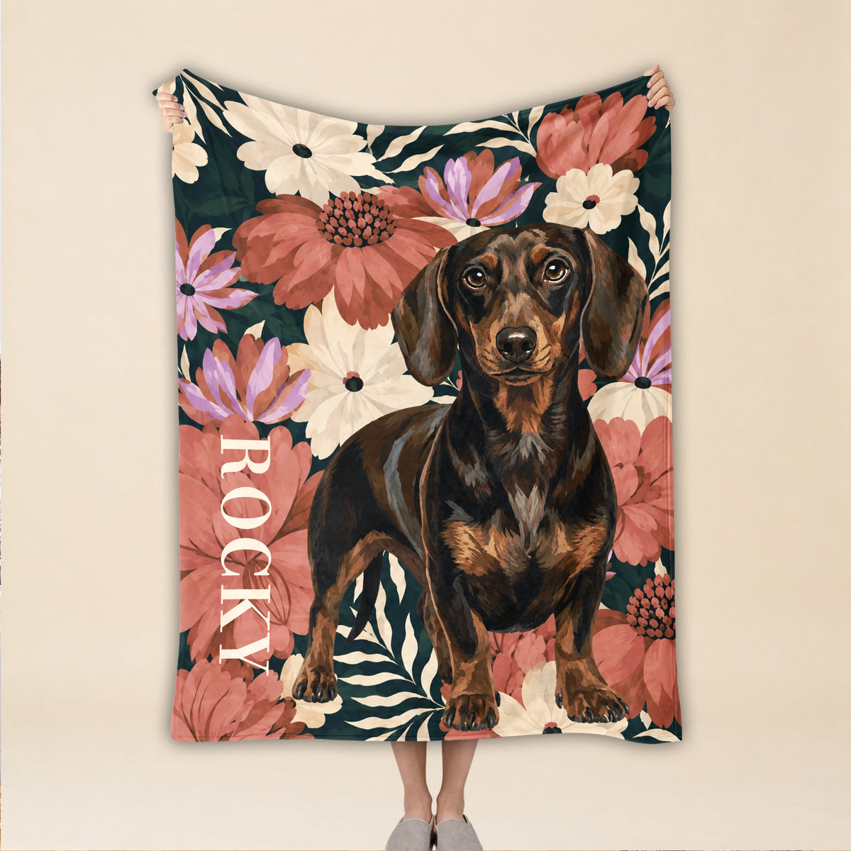 Personalized Dog Blanket – Custom Name & Pet Portrait