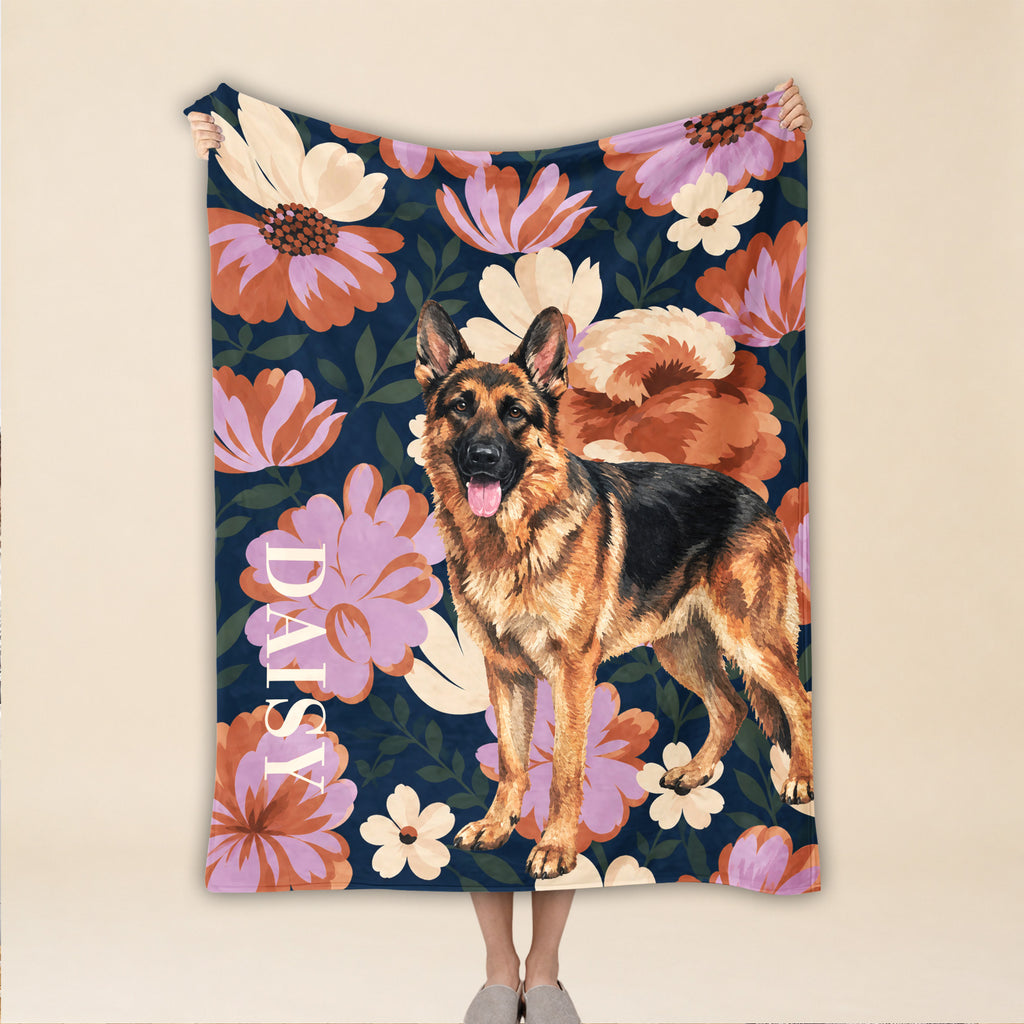 Personalized Dog Blanket – Custom Name & Pet Portrait