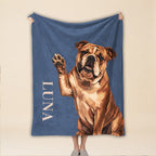 Personalized Dog Blanket – Custom Name & Pet Portrait