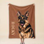 Personalized Dog Blanket – Custom Name & Pet Portrait