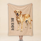 Personalized Dog Blanket – Custom Name & Pet Portrait